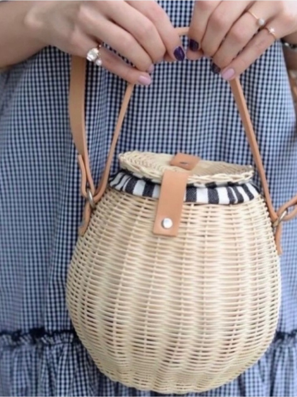 ZARA Woven Rattan Barrel Crossbody Bag in Tan
